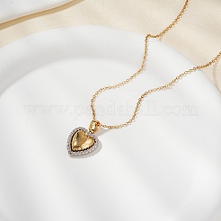 Elegantes collares colgantes de circonita cúbica transparente con micropavé de latón para uso diario.&nbsp;EA0793-1