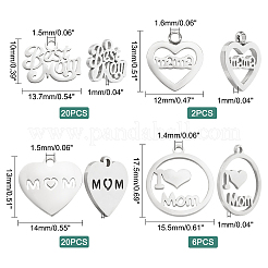 48 Stück 4 Stil 304 Edelstahl-Charms&nbsp;STAS-UN0032-26