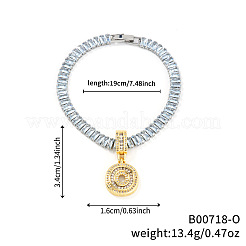 Modische Messing-Charm-Armbänder mit Mikropflaster und klaren Zirkonia&nbsp;LS-AF9298-15