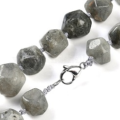 Collane di perline di pepite di labradorite naturale per donne e uomini&nbsp;NJEW-K388-01E-01Z