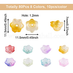 80 Stück 8 Farben transparent gespritzte Glasperlen&nbsp;GLAA-BT0001-02