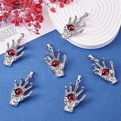6 pz malocchio mano ciondolo di fascino della lega malocchio charms rosso malocchio del pendente per la collana dei monili braccialetto orecchino fare artigianato&nbsp;JX254A
