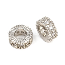Messing Micro Pave klare Zirkonia europäische Perlen&nbsp;CU-CBA6A75-13P