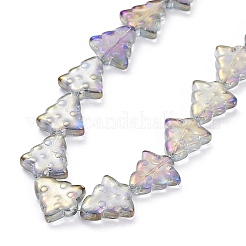 Brins de perles de verre de galvanoplastie transparentes&nbsp;EGLA-C002-FR01