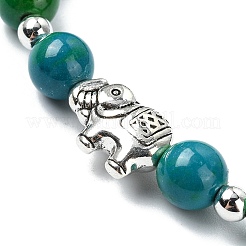 Braccialetti elasticizzati con perline rotonde con pietre preziose da 6 mm&nbsp;BJEW-JB10923
