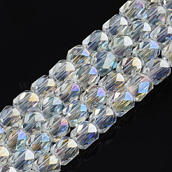 Chapelets de perles en verre transparent électrolytique&nbsp;EGLA-N002-13-B