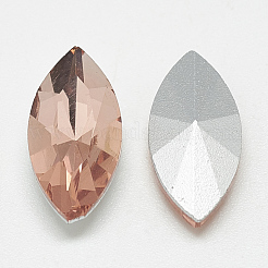 Cabochons en verre avec strass de dos avec point&nbsp;RGLA-T083-5x10mm-08