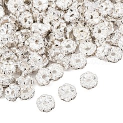 Perles séparateurs en laiton avec strass&nbsp;RB-A014-L7mm-01S