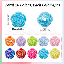 40 pz 10 colori perline acriliche iridescenti placcate UV&nbsp;MACR-SP0001-39