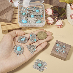 16 pièces 8 styles pendentifs turquoise synthétiques&nbsp;FIND-TA0002-15