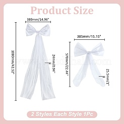 2 Stück 2 Stile Gaze Bowknot Ornamente&nbsp;AJEW-WR0003-04