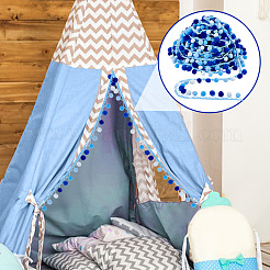 Rubans à pompons en polyester de couleur dégradée de 6.5 mètre&nbsp;DIY-GA0006-95B