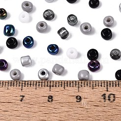 Undurchsichtige und transparente Innenfarben 6/0 Glasperlen&nbsp;SEED-F004-4mm-01