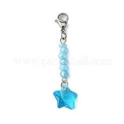 Decorazione pendente con stella in vetro e perline&nbsp;HJEW-JM02110