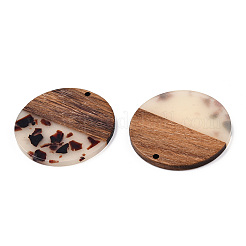 Pendentifs en résine transparente et bois de noyer&nbsp;RESI-TAC0017-75-B02