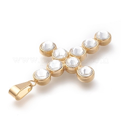 PVD-Vakuumbeschichtung 304 Edelstahl Strass große Anhänger&nbsp;STAS-O138-08G