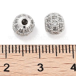 Laiton micro pavé de perles de zircone cubique claires&nbsp;KK-P271-19P