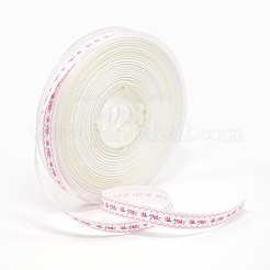 Rubans en organza imprimés à fleurs&nbsp;SRIB-D007-9mm-04