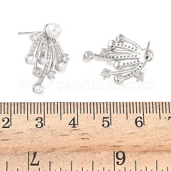 Feuerwerk Messing Micro Pave Zirkonia Ohrstecker&nbsp;EJEW-G452-02P