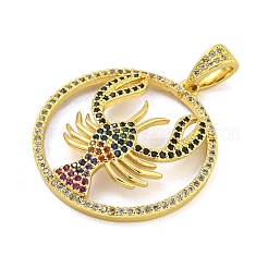 Vrais pendentifs en laiton plaqué 18k or véritable micro pavé zircone cubique&nbsp;KK-R159-37G