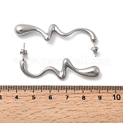 Pendientes de lágrima irregulares de acero inoxidable 304&nbsp;EJEW-P330-02P