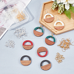 DIY-Sets zur Herstellung baumelnder Ohrringe aus Walnussholz&nbsp;DIY-OC0006-69