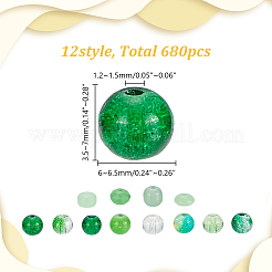 680 Stück 12 Stile Glasperlen&nbsp;CCG-AR0001-07