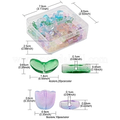 160 Stück sprühlackierte transparente Glasperlen im 12-Stil&nbsp;GLAA-FS0001-54