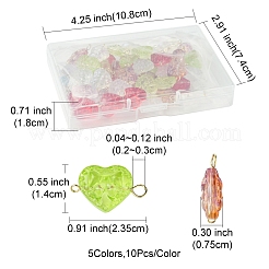 50 Stück Glas-Verbindungsanhänger&nbsp;PALLOY-FZ00019
