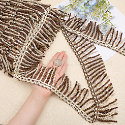 Garniture de franges en corde torsadée en polyester bicolore&nbsp;DIY-WH0304-703A