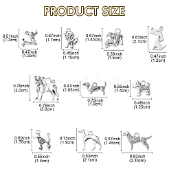 50 pz 10 stili ciondoli per cani in lega di stile tibetano&nbsp;FIND-YW0004-83