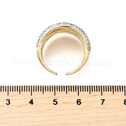 Verstellbare Manschettenringe aus Messing mit Mikropavé und Zirkonia&nbsp;RJEW-V007-04GP