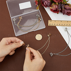 4 Stück 2 Farben Legierung Strass hängende Kette Brosche&nbsp;JEWB-FG0001-65