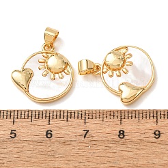 Pendentifs en laiton avec coquillage blanc&nbsp;KK-CBA2F11-39G