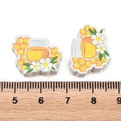 Bedruckte Pappelholzperlen&nbsp;WOOD-Z008-01J