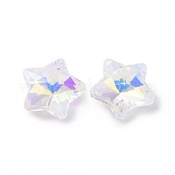 Ab farbig plattiertes transparentes galvanisiertes Glas Charms&nbsp;GLAA-H104-A04