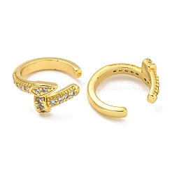 Manschettenohrringe aus Messing mit Mikropflaster und klaren Zirkonia für Damen&nbsp;EJEW-C104-125G