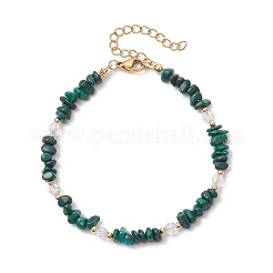 Armbänder aus natürlichen Malachit-Chip-Perlen für Frauen&nbsp;BJEW-JB11742-10