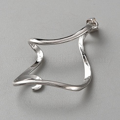 1 pièce de pendentif cabochon en argent sterling plaqué rhodium avec 925 montures&nbsp;STER-BC0002-90