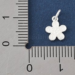 925 dijes de flores de plata de ley con anillas&nbsp;STER-R013-07S