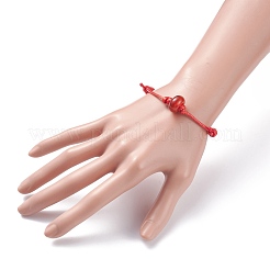 Bracciale in cordone di corniola naturale con perline&nbsp;BJEW-JB07686-02