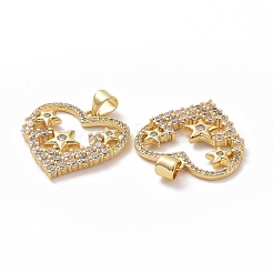 Pendentifs en laiton avec zircone cubique&nbsp;ZIRC-I062-10G