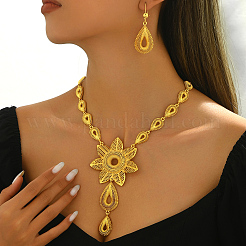 Extravagante Legierung Blume Tropfen Anhänger Halskette & baumeln Ohrringe Sets für Frauen Hochzeit&nbsp;AA6460