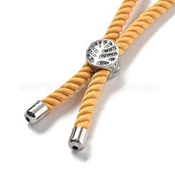 Bracelets en argent avec cordon de nylon torsadé&nbsp;DIY-B066-03P-01