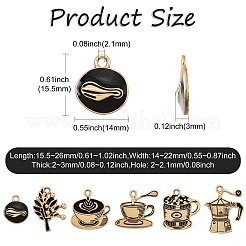 30 colgante de esmalte de aleación de café mezclado de 6 estilos&nbsp;ENAM-CJ0007-64