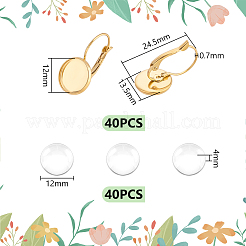 DIY halbrunde Schmucksets für Leverback-Ohrringe aus Edelstahl 304 und Glas&nbsp;DIY-UN0006-07