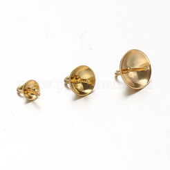 Ionenbeschichtung (IP) 304 Edelstahl Tasse Perle Peg Bails Pin Anhänger&nbsp;STAS-F094-03C-G-1
