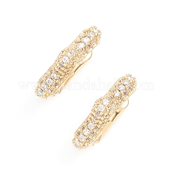 Messing Micro Pave klare Zirkonia Manschette Ohrringe&nbsp;EJEW-G274-06G