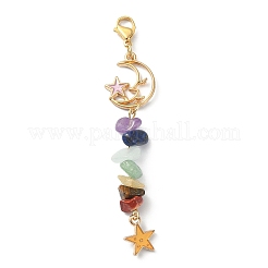 Décorations de pendentif en perles de puce de pierre précieuse naturelle chakra&nbsp;HJEW-JM01193