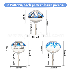 6 pieza de perillas de cajón de porcelana con impresión de 3 estilos&nbsp;FIND-GA0001-29B